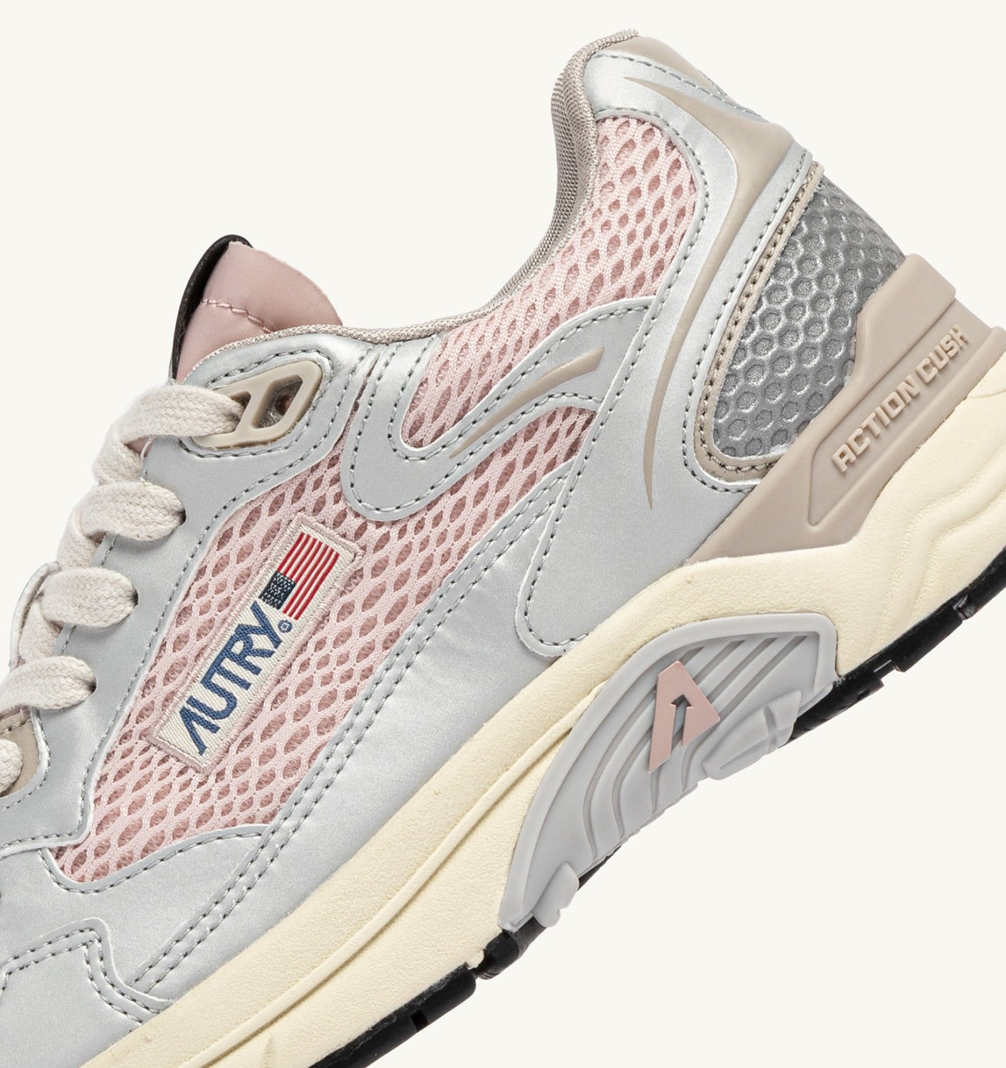 HYPERWAY SNEAKERS IN SILVER, POWDER AND FEATHER GRAY SYNTHETIC LEATHER AND MESH