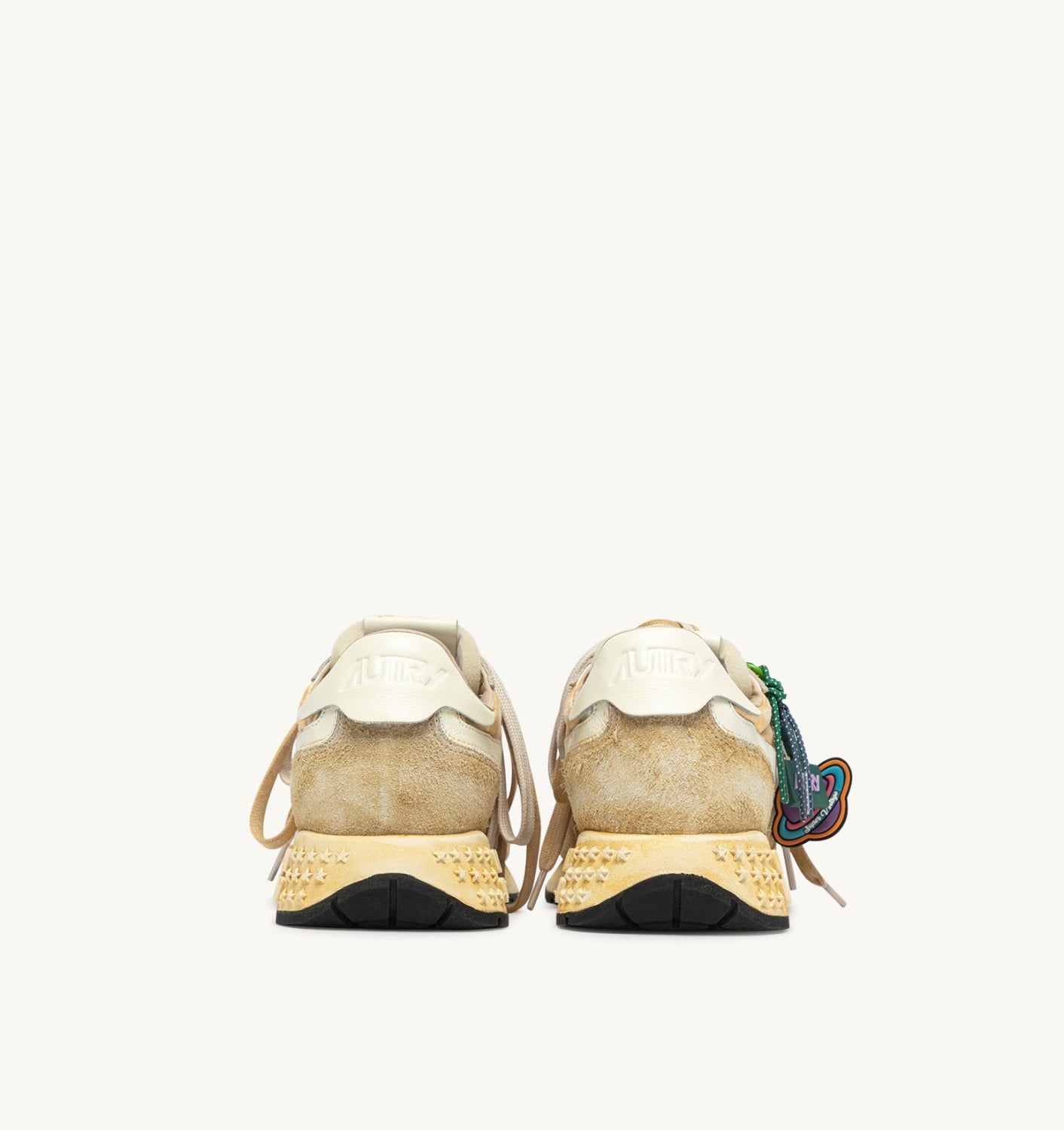 REELWIND SUPER VINTAGE SNEAKERS IN YOLK YELLOW AND WHITE SUEDE AND NYLON