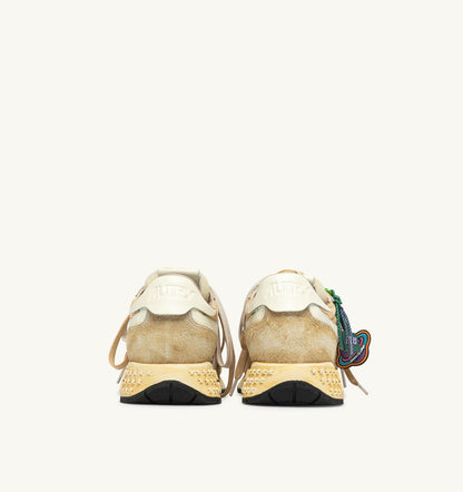 REELWIND SUPER VINTAGE SNEAKERS IN YOLK YELLOW AND WHITE SUEDE AND NYLON