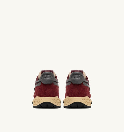 REELWIND LOW SNEAKERS IN NYLON SUEDE AND LEATHER COLOR ROUNGE AND CORDOVAN