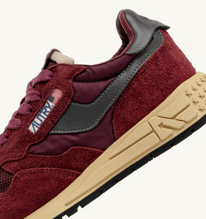 REELWIND LOW SNEAKERS IN NYLON SUEDE AND LEATHER COLOR ROUNGE AND CORDOVAN