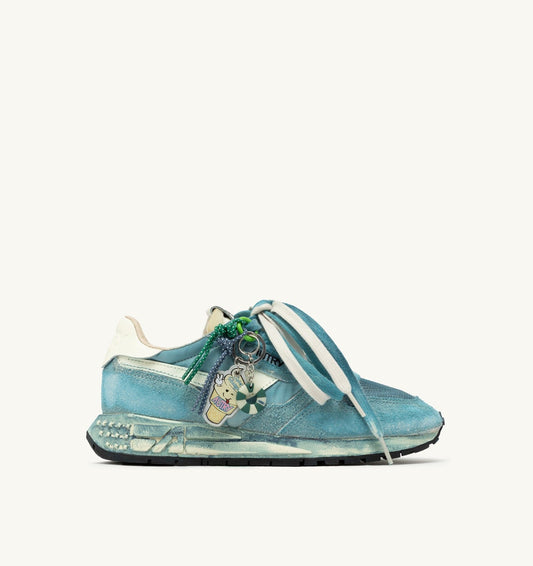 REELWIND SUPER VINTAGE SNEAKERS IN WHITE AND SPACE SUEDE AND NYLON
