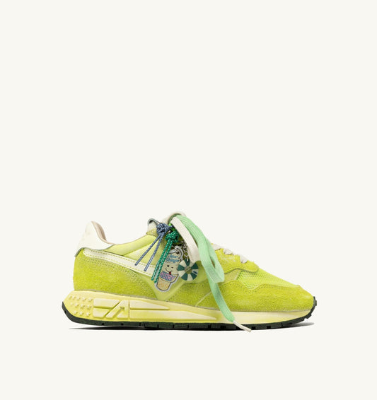 REELWIND SUPER VINTAGE SNEAKERS IN WHITE AND ELECTRIC SUEDE AND NYLON
