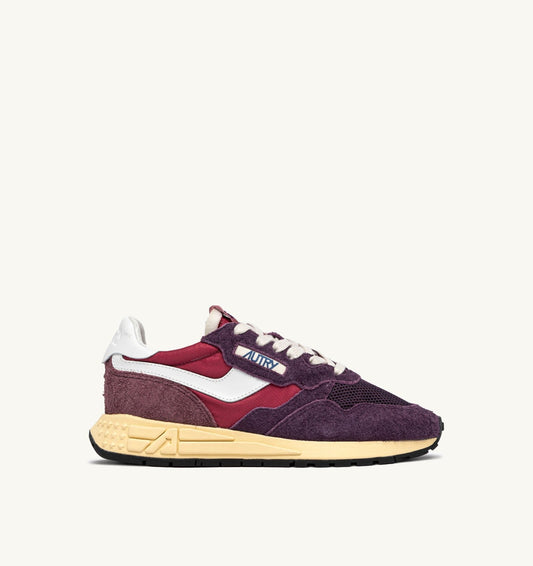 REELWIND LOW SNEAKERS IN AMARONE AND PLUM NYLON AND SUEDE