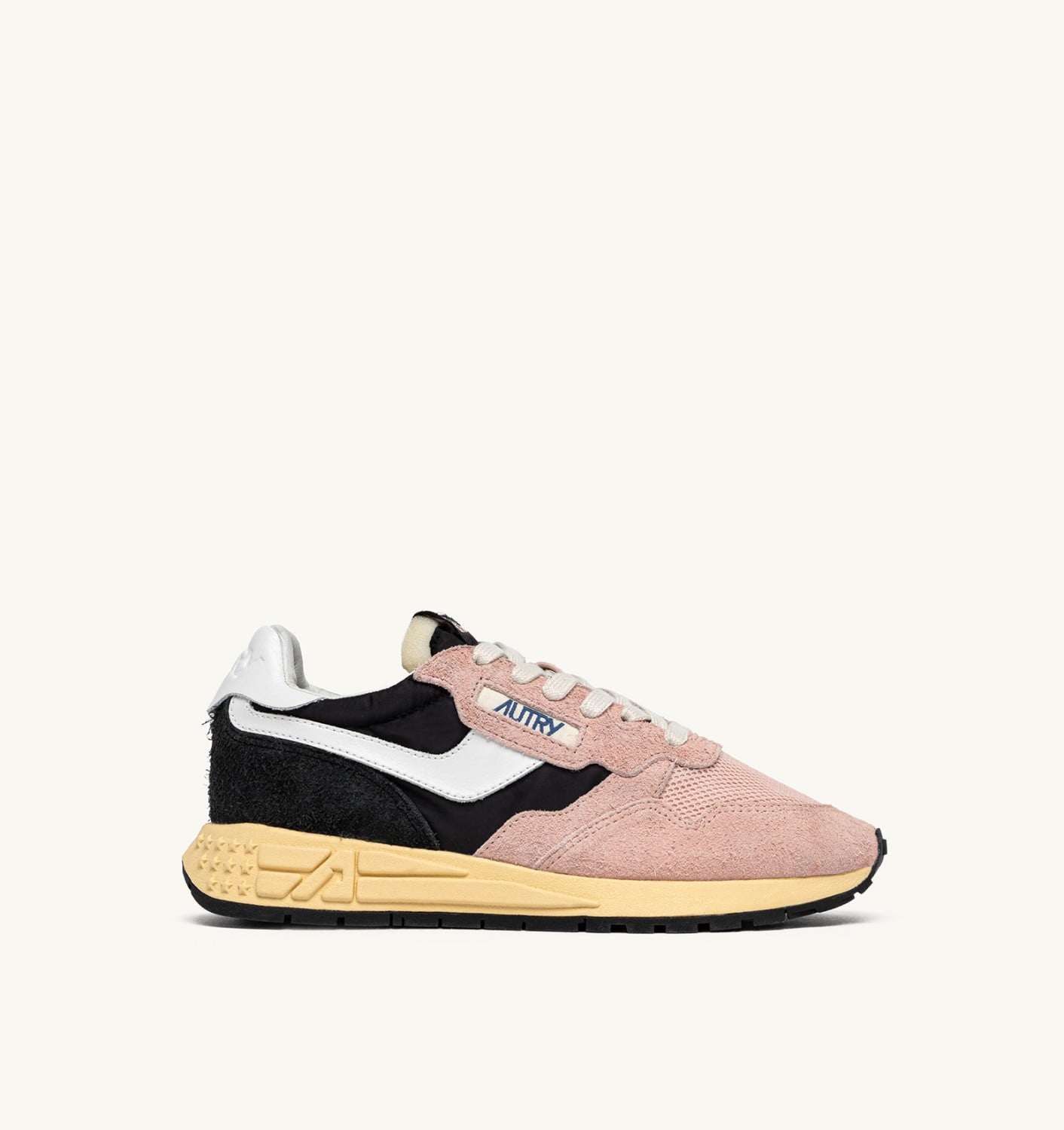 REELWIND LOW SNEAKERS IN BLACK AND ROSA NYLON AND SUEDE