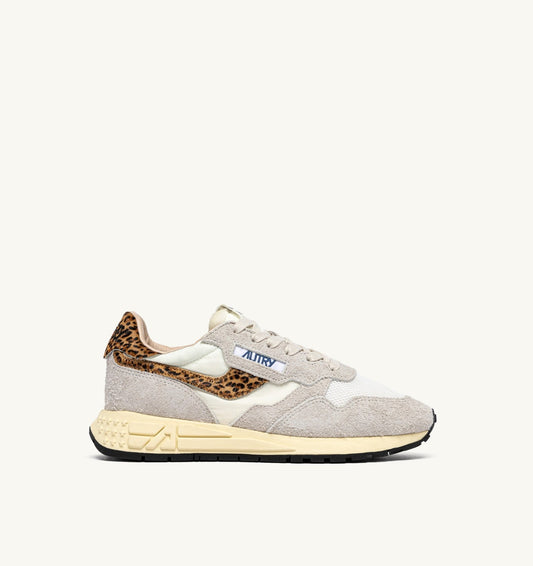 REELWIND LOW SNEAKERS IN NYLON AND SUEDE COLOR WHITE AND LEOPARD
