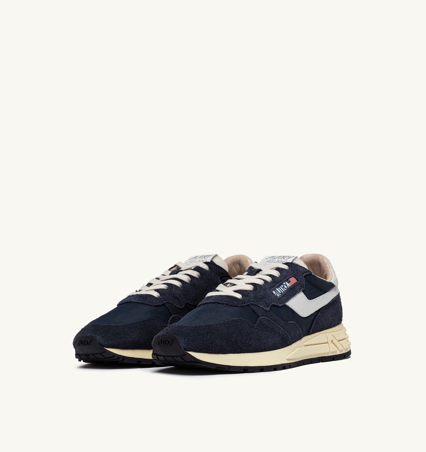 REELWIND LOW SNEAKERS IN BLUE SPACE AND WHITE NYLON AND SUEDE