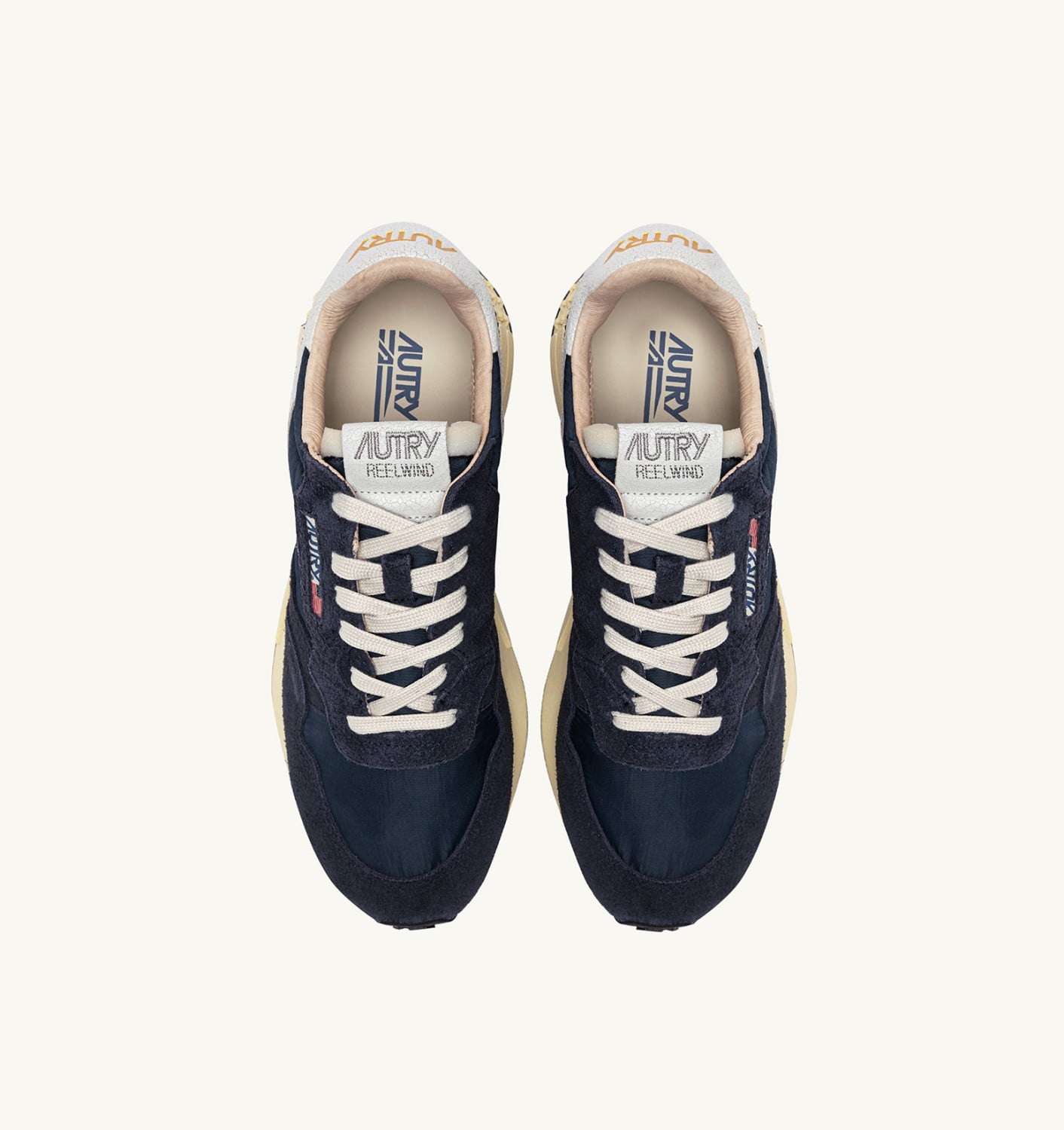 REELWIND LOW SNEAKERS IN BLUE SPACE AND WHITE NYLON AND SUEDE