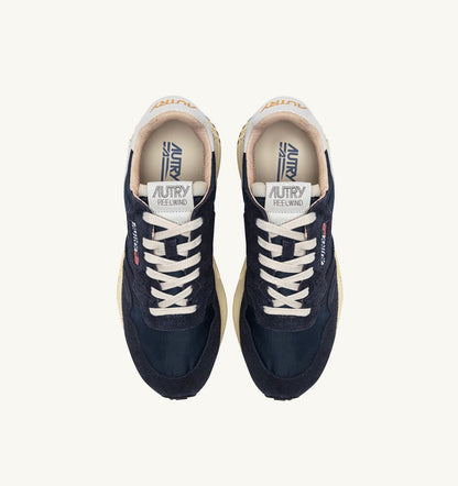 REELWIND LOW SNEAKERS IN BLUE SPACE AND WHITE NYLON AND SUEDE