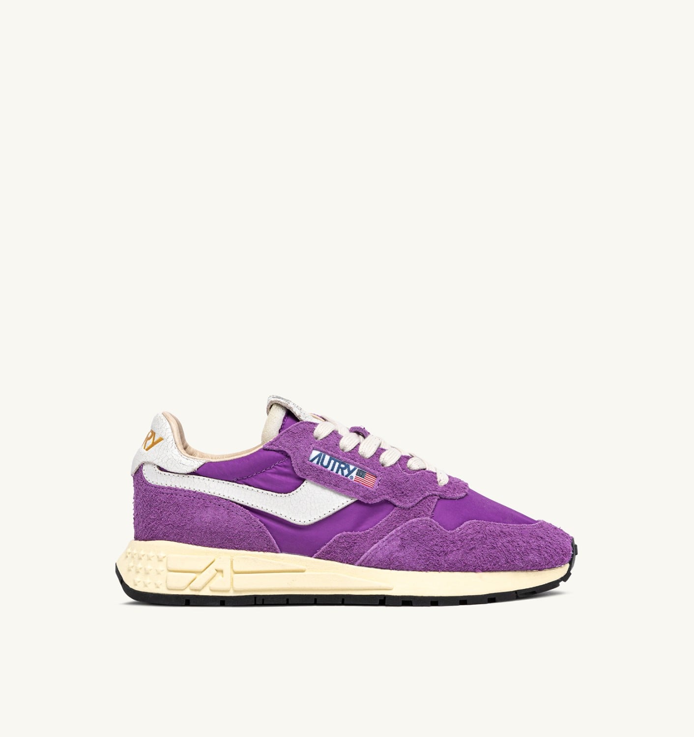 REELWIND LOW SNEAKERS IN WHITE AND DEWBERRY NYLON AND SUEDE