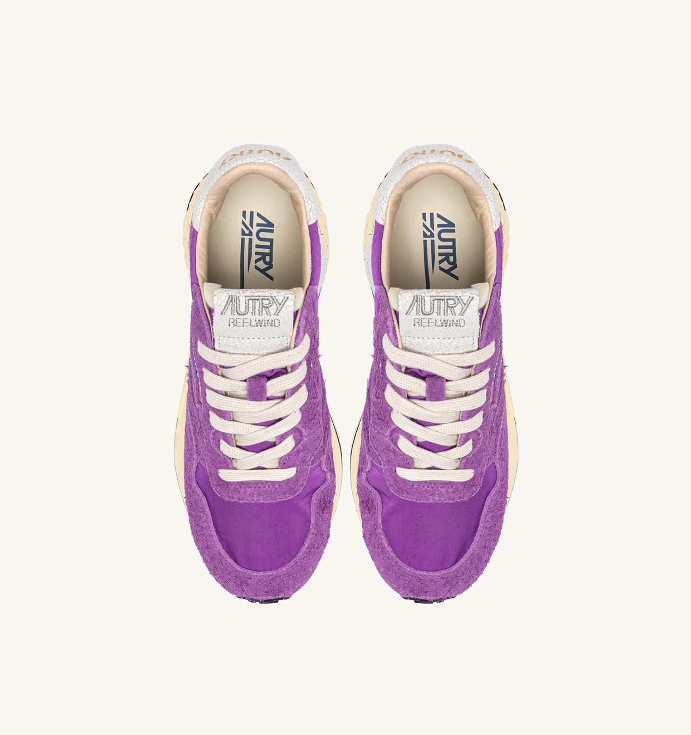 REELWIND LOW SNEAKERS IN WHITE AND DEWBERRY NYLON AND SUEDE