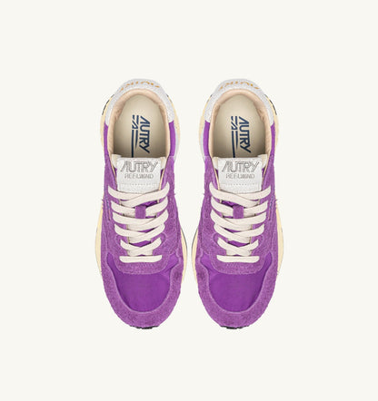 REELWIND LOW SNEAKERS IN WHITE AND DEWBERRY NYLON AND SUEDE