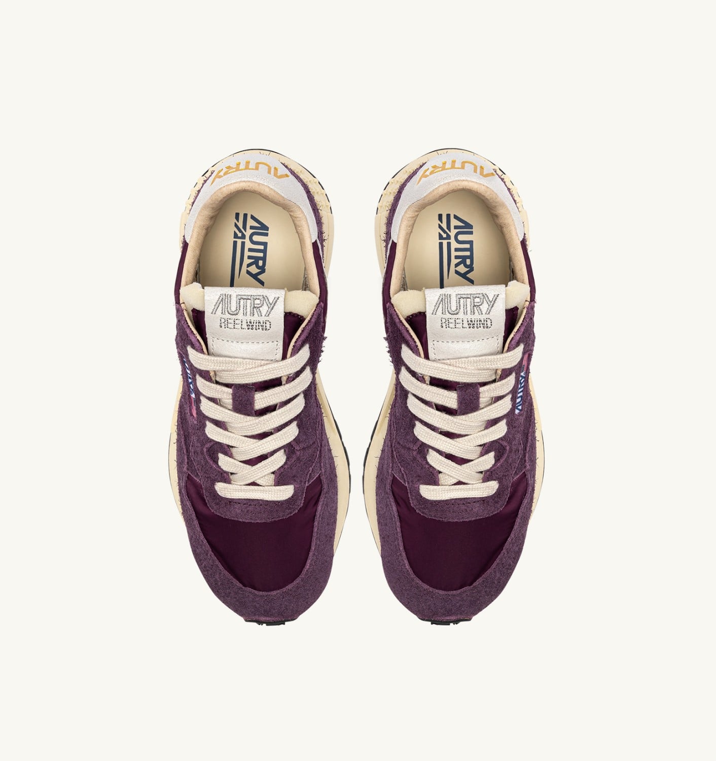 REELWIND LOW SNEAKERS IN WHITE AND WINTER BLOOM NYLON AND SUEDE
