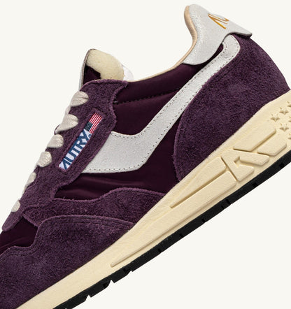 REELWIND LOW SNEAKERS IN WHITE AND WINTER BLOOM NYLON AND SUEDE