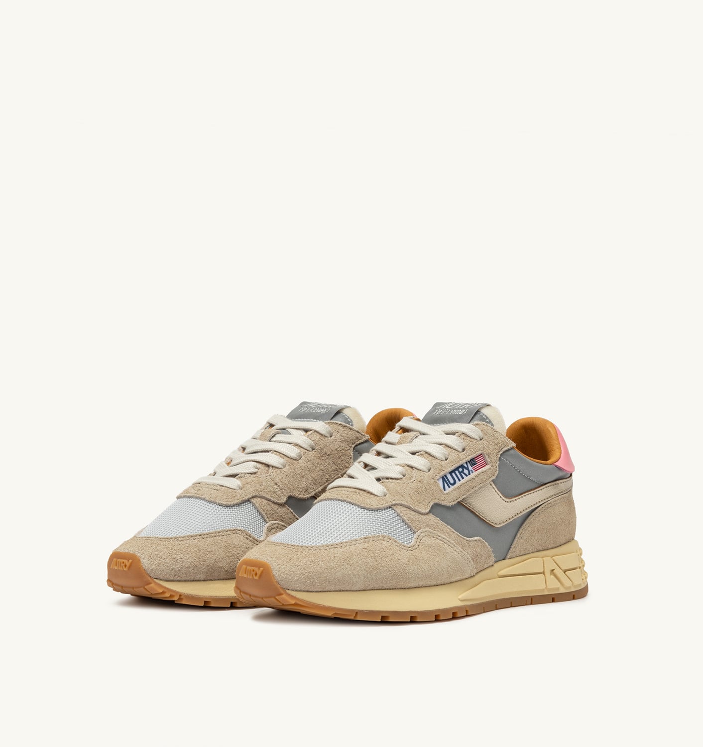 REELWIND LOW SNEAKERS IN REFLECTIVE NYLON AND SUEDE COLOR SILVER PLATINUM