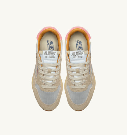 REELWIND LOW SNEAKERS IN REFLECTIVE NYLON AND SUEDE COLOR SILVER PLATINUM