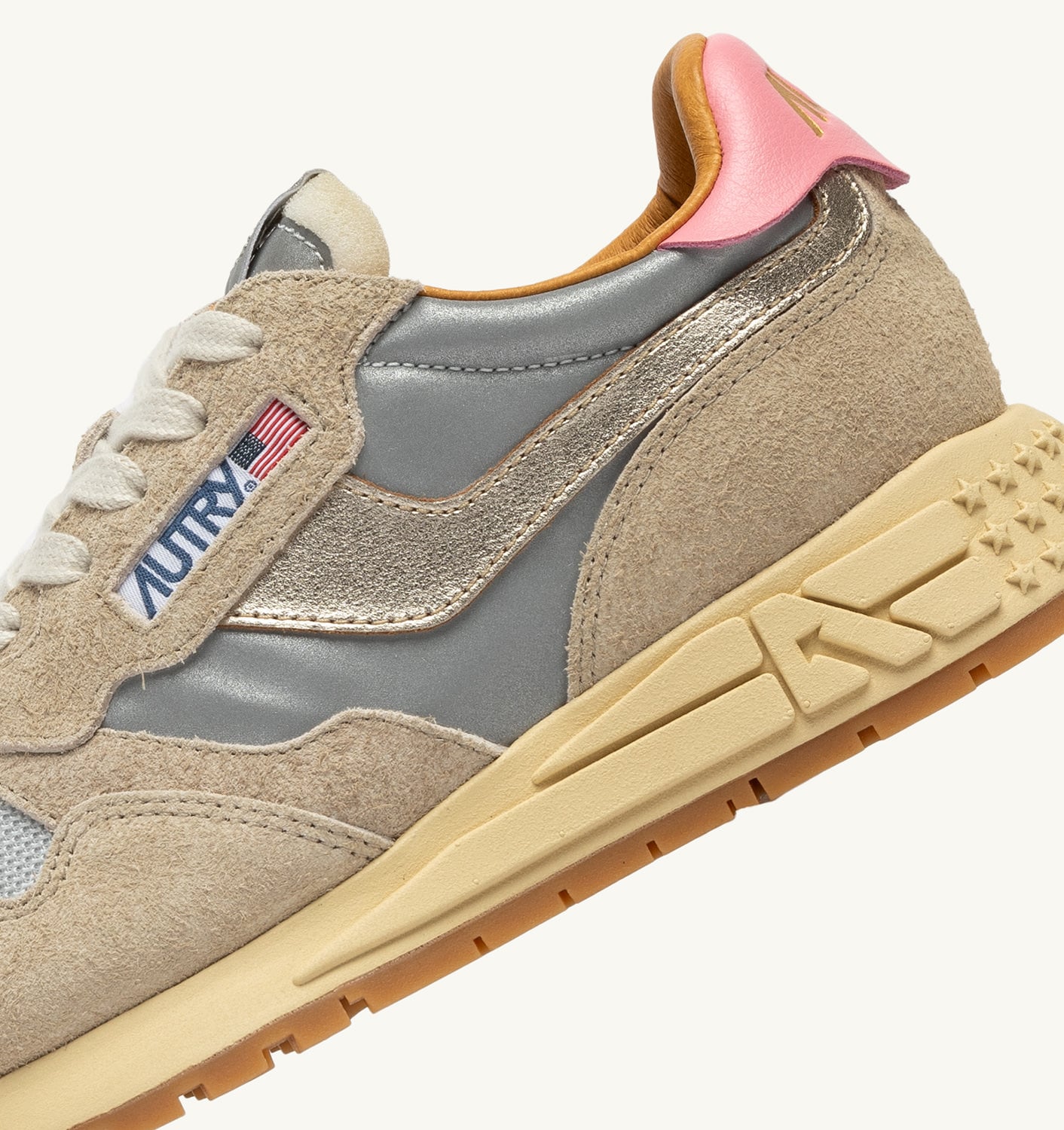 REELWIND LOW SNEAKERS IN REFLECTIVE NYLON AND SUEDE COLOR SILVER PLATINUM