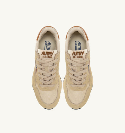 REELWIND LOW SNEAKERS IN ECRU AND CATHAY SPICE SUEDE AND NYLON