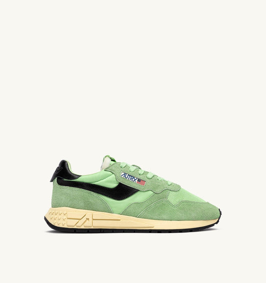 REELWIND LOW SNEAKERS IN PISTACHIO AND BLACK NYLON AND SUEDE