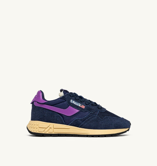 REELWIND LOW SNEAKERS IN NAVY AND DEWBERRY NYLON AND SUEDE