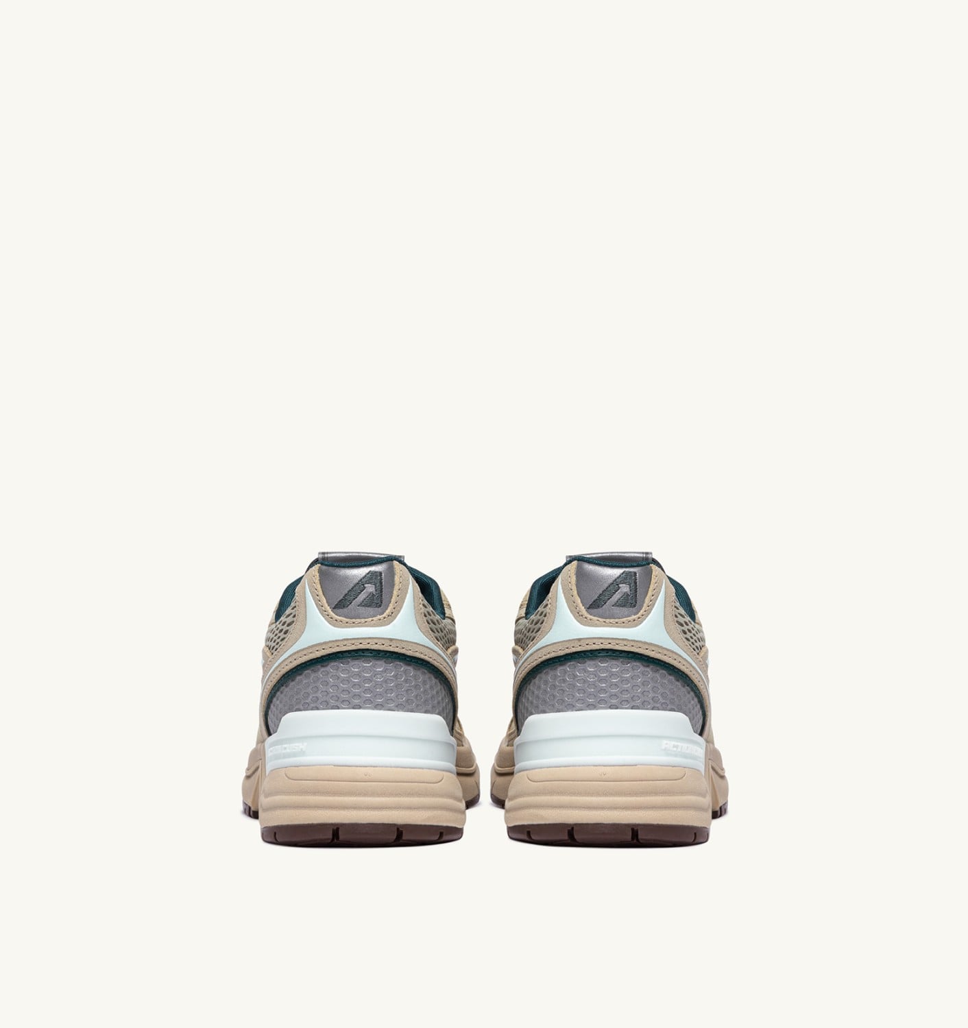 HYPERWAY SNEAKERS IN ECRU AND SPA BLUE SUEDE AND MESH
