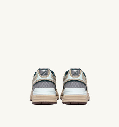 HYPERWAY SNEAKERS IN ECRU AND SPA BLUE SUEDE AND MESH