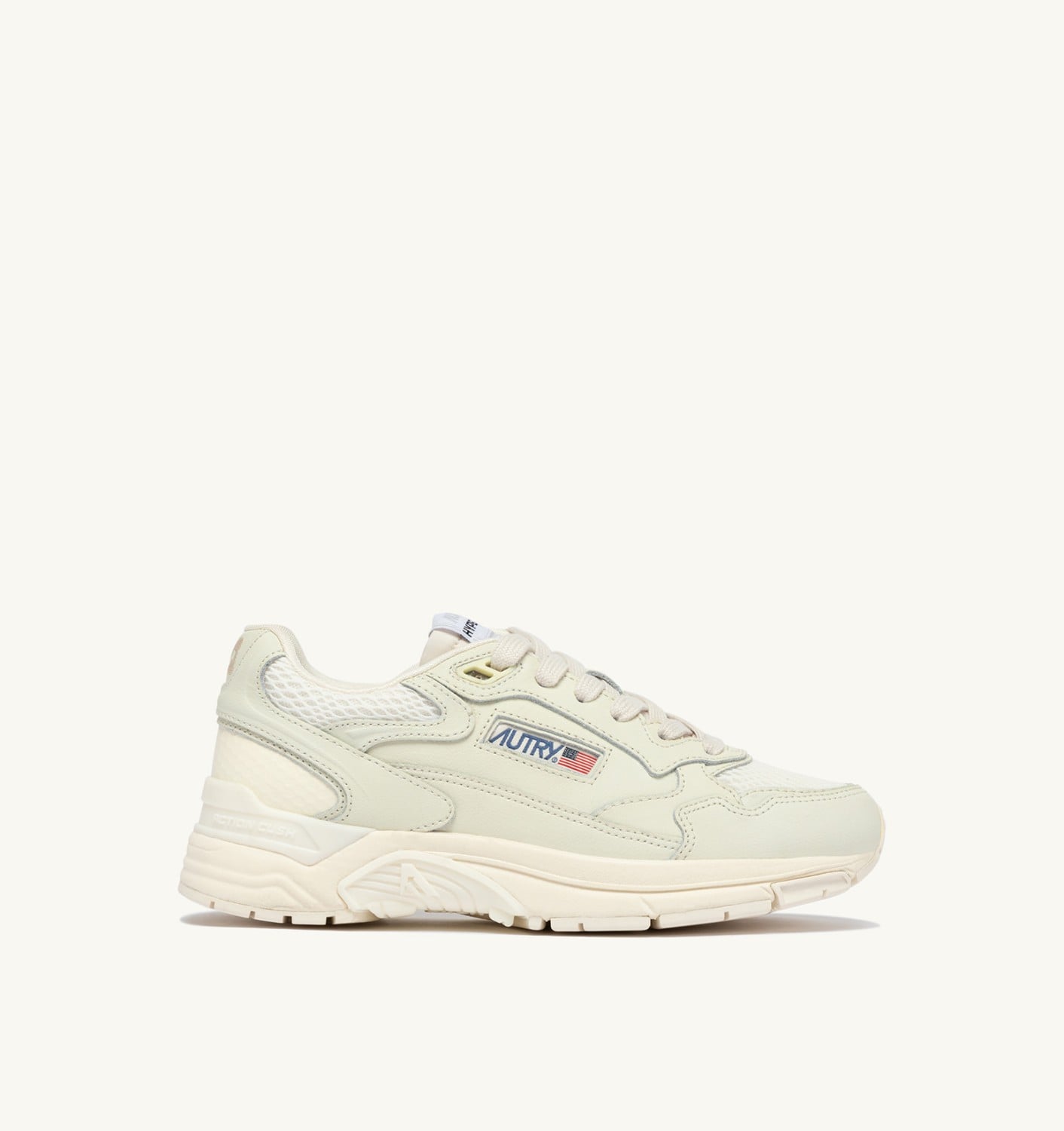 HYPERWAY SNEAKERS IN WHISPER WHITE NAPA LEATHER AND MESH