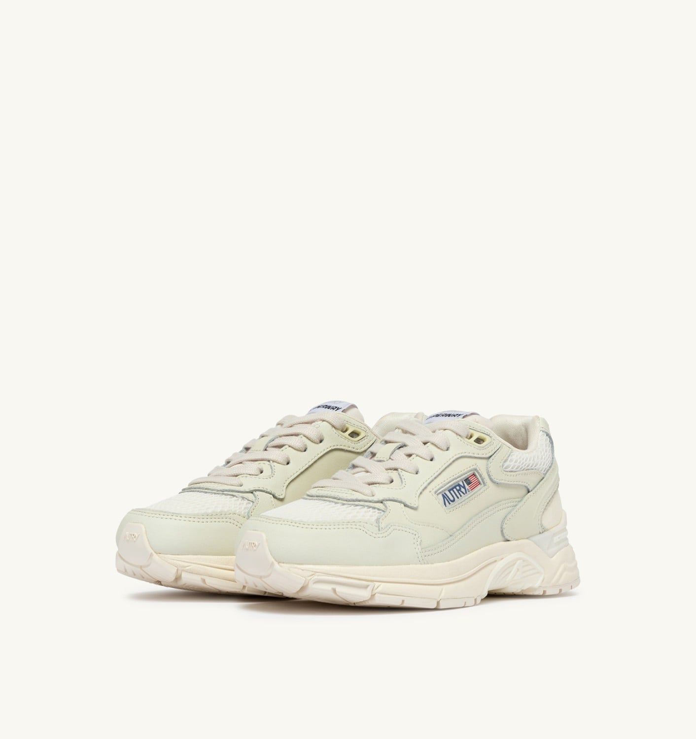 HYPERWAY SNEAKERS IN WHISPER WHITE NAPA LEATHER AND MESH