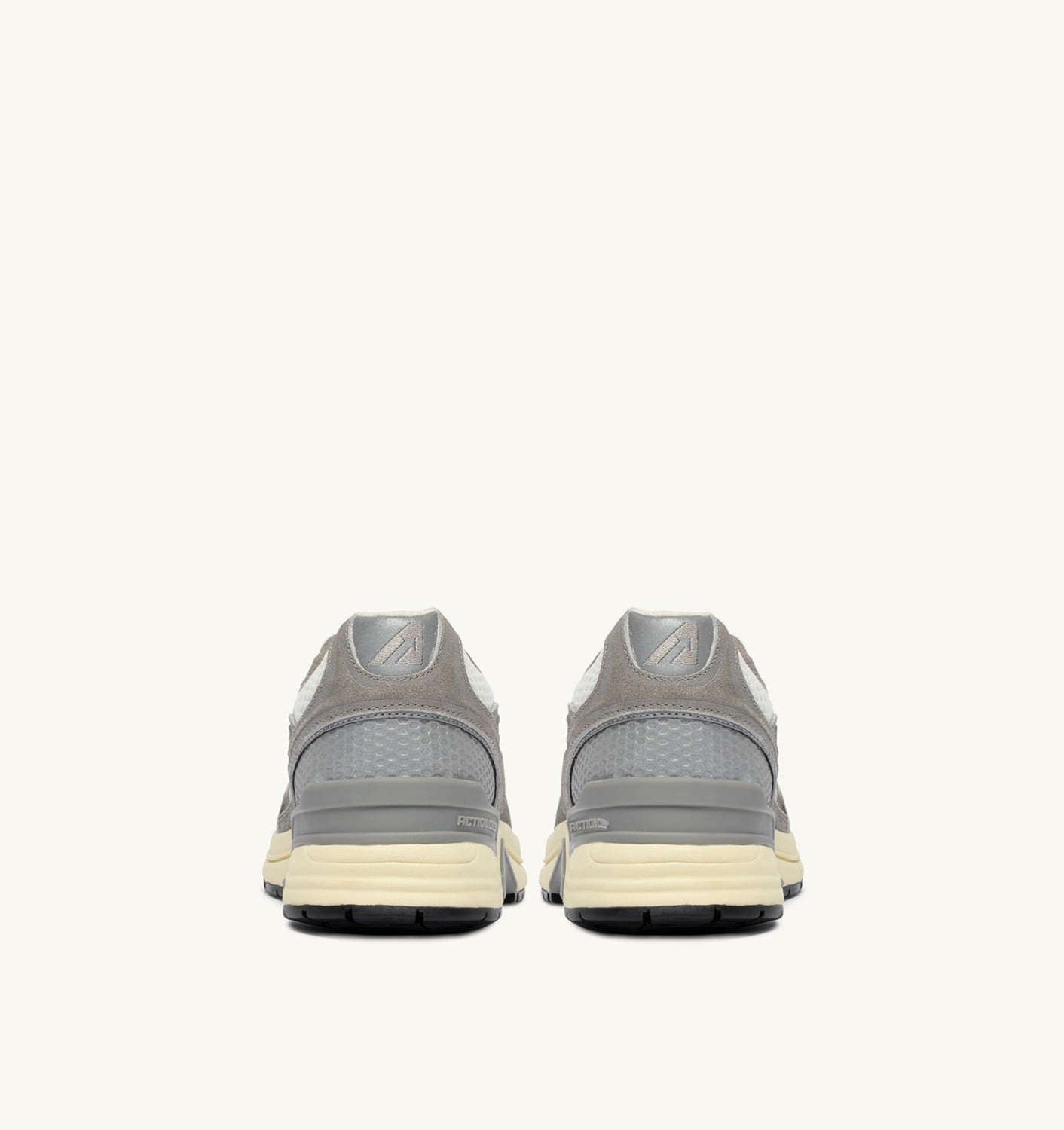 HYPERWAY SNEAKERS IN WHITE AND LEAD GRAY MESH AND SUEDE