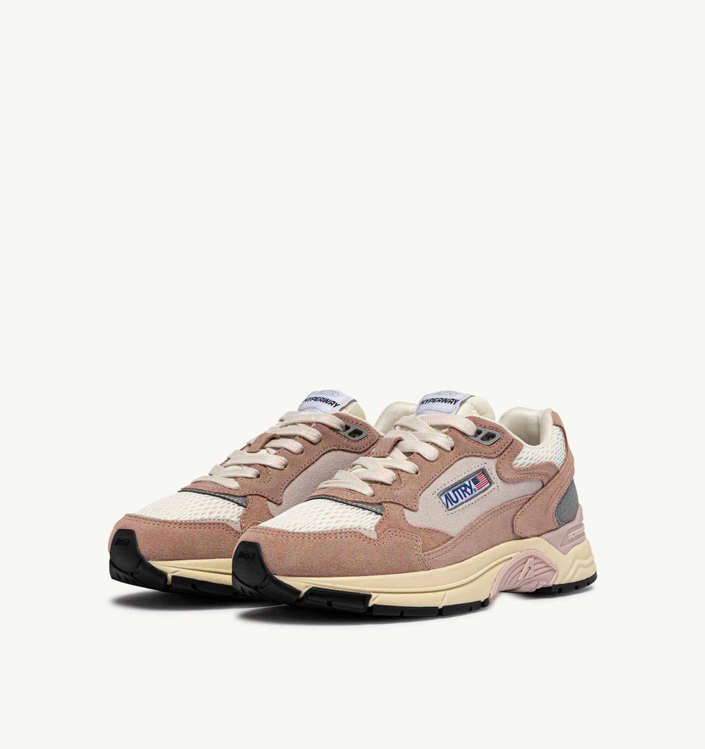 HYPERWAY SNEAKERS IN SILK AND WHITE SUEDE AND MESH