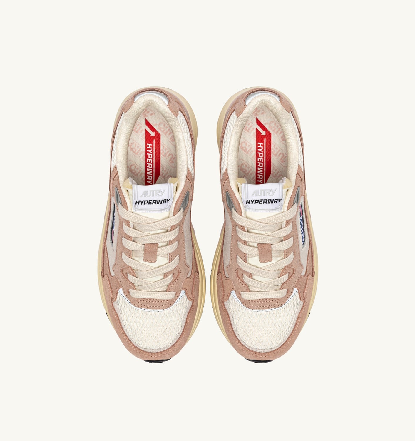 HYPERWAY SNEAKERS IN SILK AND WHITE SUEDE AND MESH