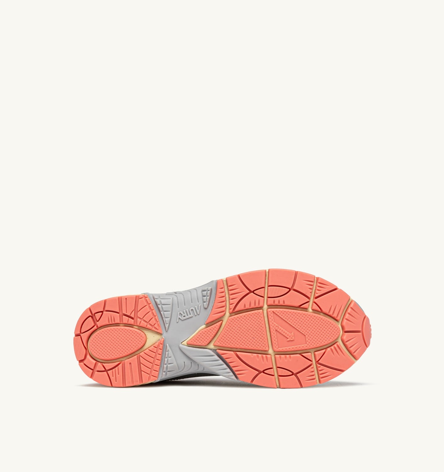 HYPERWAY SNEAKERS IN SILVER ASPARAGUS AND PEACH PINK SYNTHETIC LEATHER AND MESH