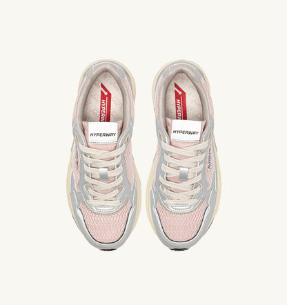 HYPERWAY SNEAKERS IN SILVER, POWDER AND FEATHER GRAY SYNTHETIC LEATHER AND MESH