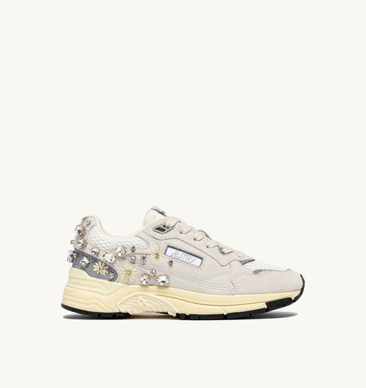 HYPERWAY SNEAKERS IN WHITE WITH DETAILS MESH AND SUEDE