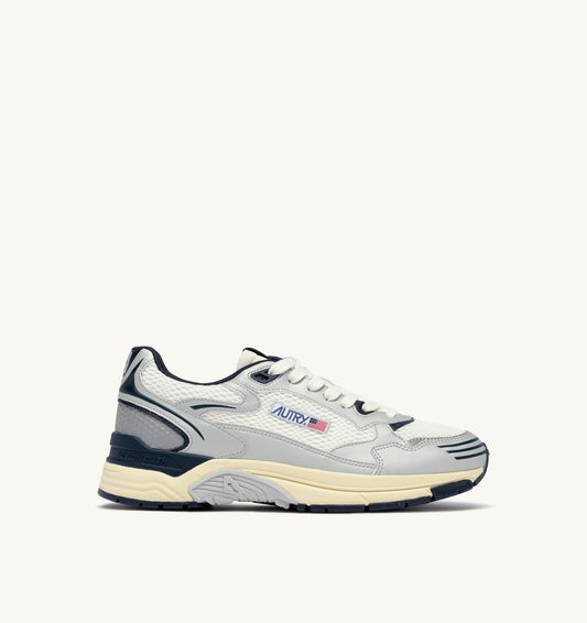 HYPERWAY SNEAKERS IN WHITE SILVER AND SPACE SYNTHETIC LEATHER AND MESH