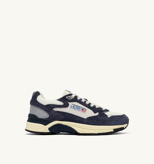 HYPERWAY SNEAKERS IN SPACE BLUE COLOR AND SILVER-TONE SUEDE AND MESH