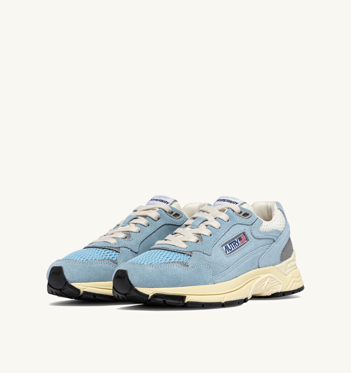 HYPERWAY SNEAKERS IN PORTOFINO AND MARSHMALLOW MESH AND SUEDE