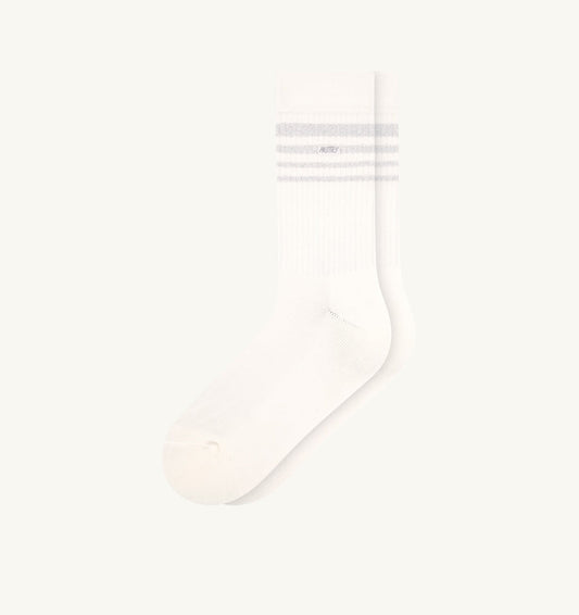 LUREX JACQUARD SOCKS WITH LOGO AND STRIPES UNISEX