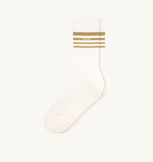 LUREX JACQUARD SOCKS WITH LOGO AND STRIPES UNISEX