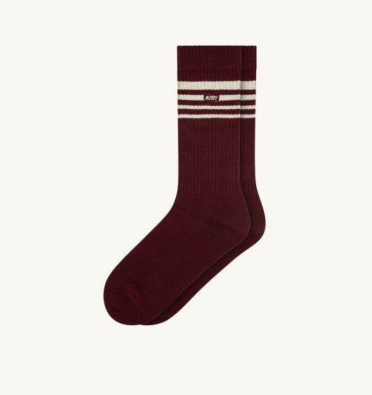 SOCKS WITH EMBROIDERED LOGO AND STRIPES UNISEX