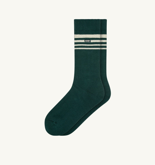 SOCKS WITH EMBROIDERED LOGO AND STRIPES UNISEX