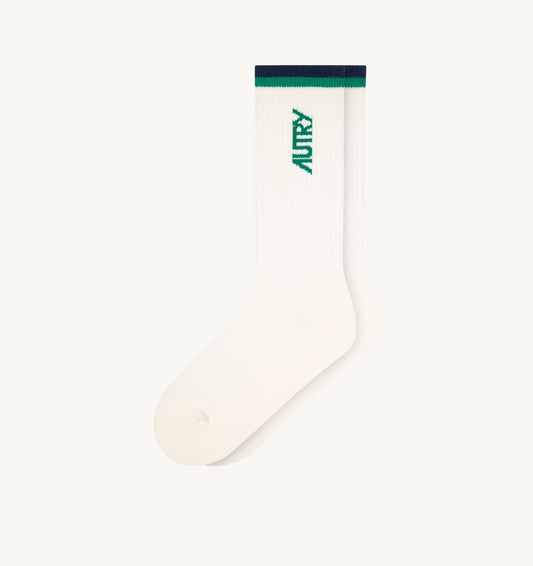 JACQUARD SOCKS WITH LOGO AND STRIPES UNISEX