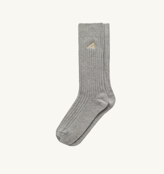 RIBBED EMBROIDERED LOGO SOCK UNISEX