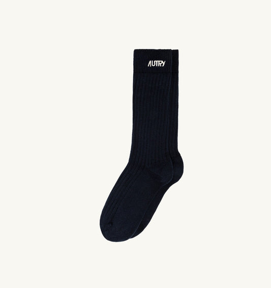 RIBBED SOCKS WITH EMBROIDERED LOGO UNISEX