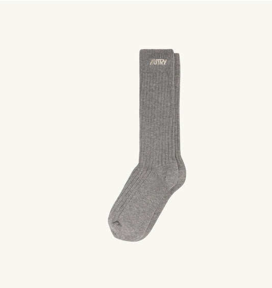 RIBBED SOCKS WITH EMBROIDERED LOGO UNISEX