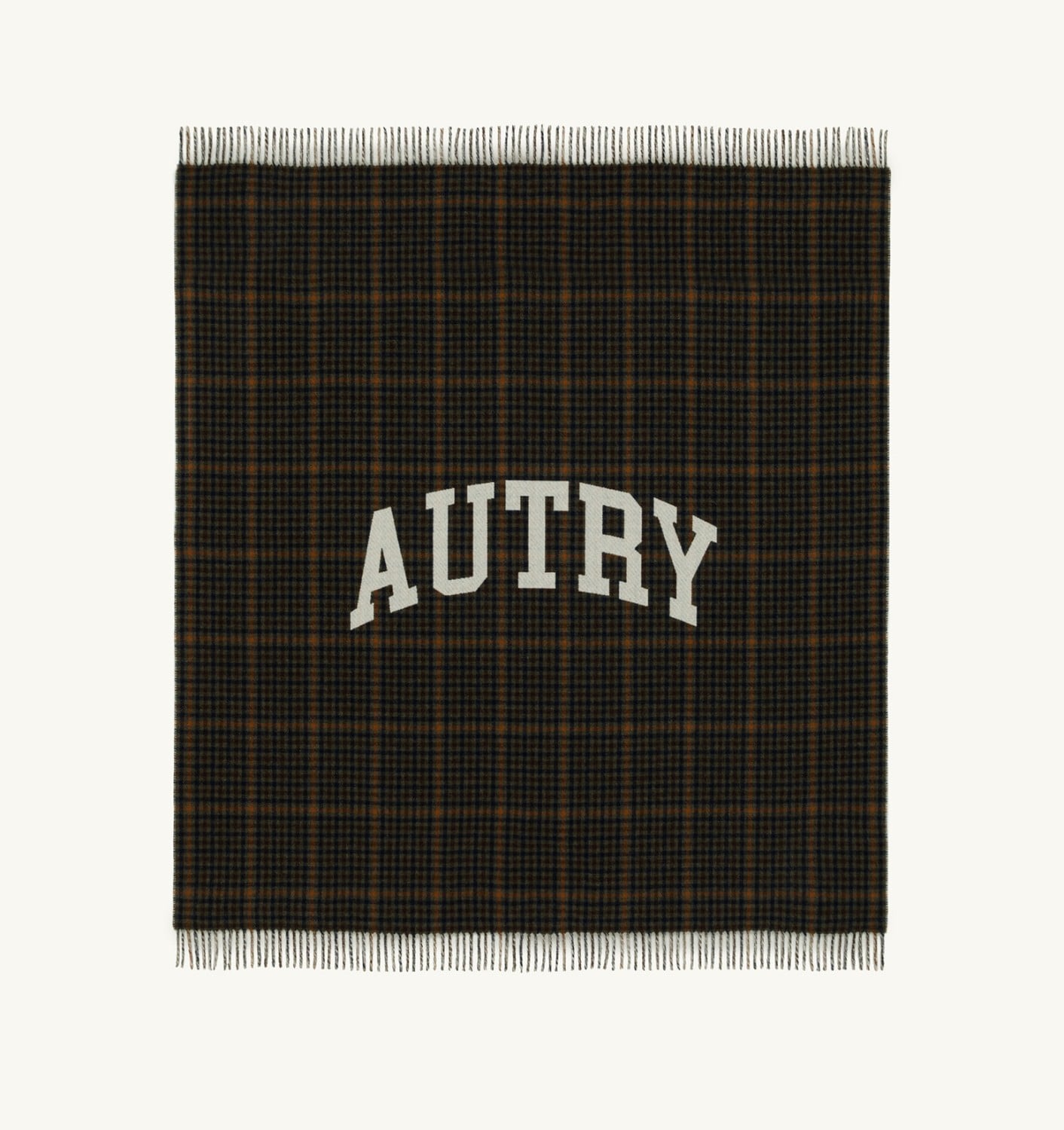 CHECKED BLANKET WITH MAXI LOGO UNISEX