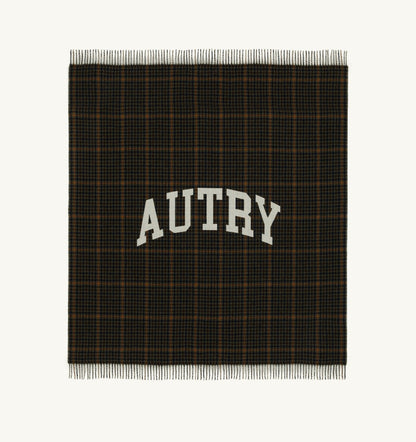 CHECKED BLANKET WITH MAXI LOGO UNISEX
