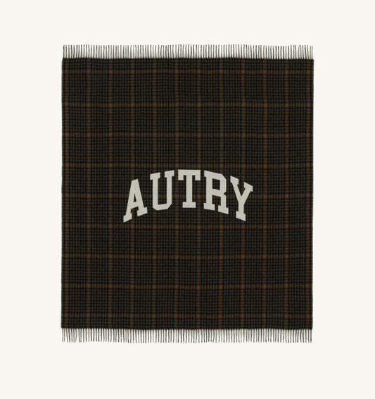 CHECKED BLANKET WITH MAXI LOGO UNISEX