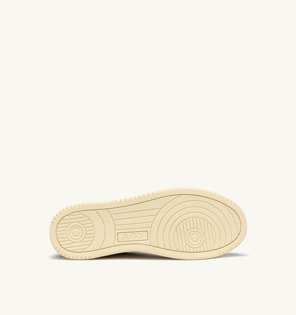 MEDALIST LOW SNEAKERS IN WHITE LEATHER AND SMOKED GREEN SUEDE