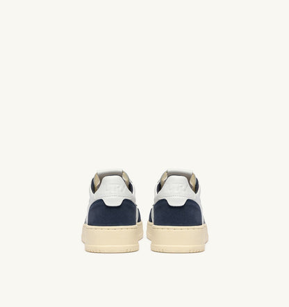 MEDALIST LOW SNEAKERS IN WHITE LEATHER AND DENIM SUEDE